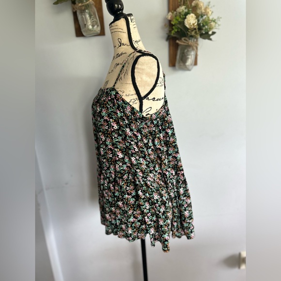 Easel floral print top prairie chic bohemian western adjustable strap - Picture 8 of 10